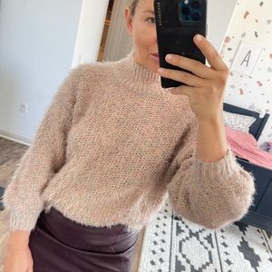 Joie fuzzy sweater pink